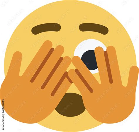 Top Quality Emoticon Closing Eyes Flat Emoji Closing Eyes With Hand