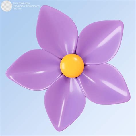 Premium Psd 3d Rendering Flower Isolated On Background