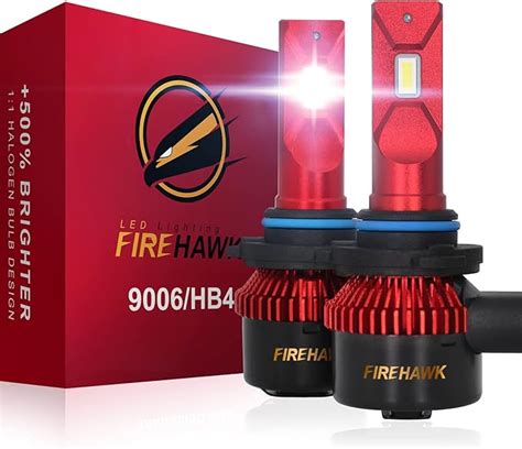 Firehawk 2025 New 9006 Hb4 Led Headlight Bulbs 25000lm Japanese Chips 500 Brighter 6000k