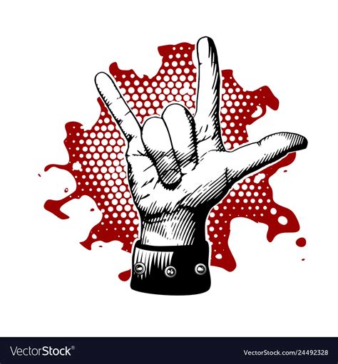 Rock And Roll Metal Devil Horns Gesture Royalty Free Vector