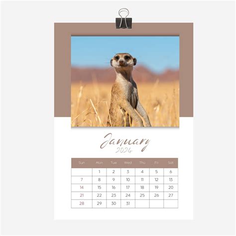 Printable Calendar African Wildlife Wildlife Calendar Month