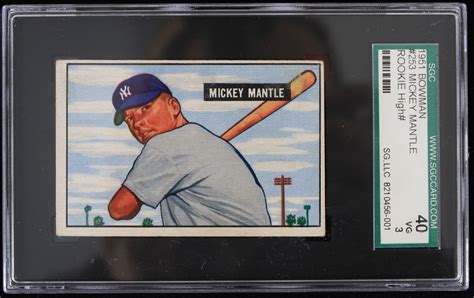 Lot Detail 1951 Highly Coveted Mickey Mantle NY Yankees Bowman 253