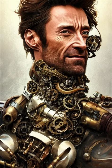 Hugh Jackman As A Steampunk Cyborg Portrait Western Stable