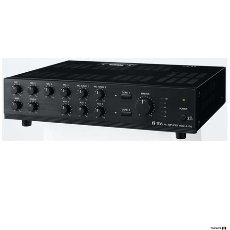 TOA A1712 120W Mixer Amplifier, 100V, 2 zone, 9 in- Soundgear Australia