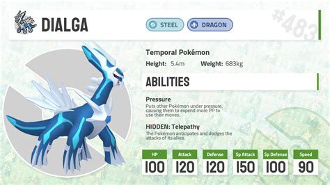 483 Dialga Pokecharms Pokédex