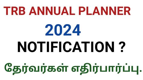 TRB ANNUAL PLANNER 2024 NOTIFICATION YouTube