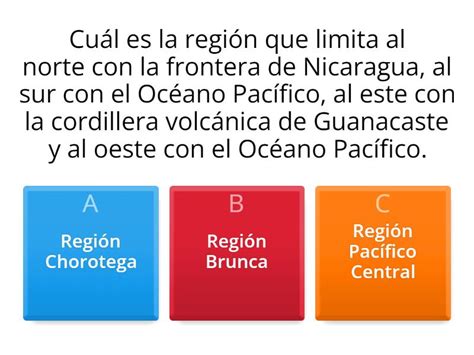 Regiones Socioecon Micas De Costa Rica Quiz