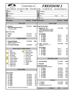 Fillable Online Freedom Designs Inc Freedom Erac International