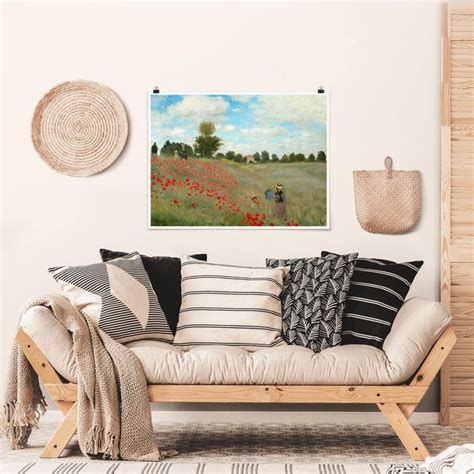 Poster Claude Monet Campo Di Papaveri A Argenteuil Orizzontale Su