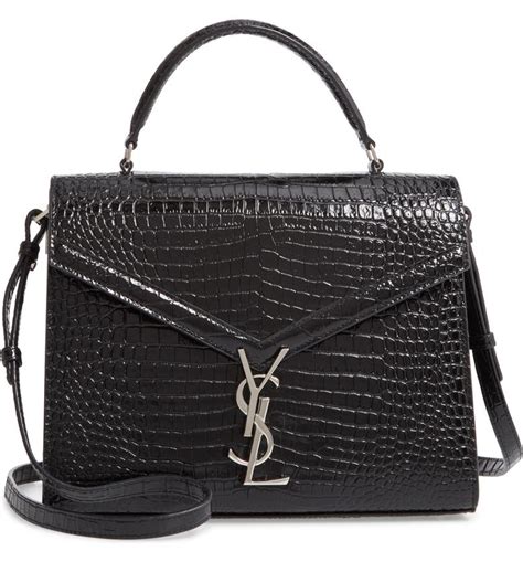 Saint Laurent Medium Cassandra Croc Embossed Calfskin Satchel Nordstrom