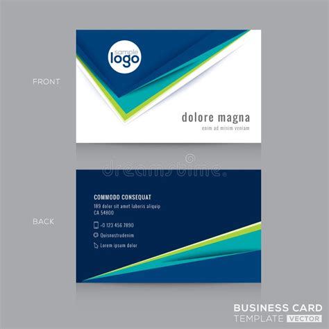 Abstract Modern Navy Blue Triangle Business Card Design Stock Vector