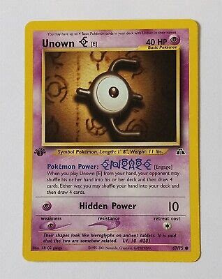 Unown E 67 Neo Discovery 2001 Pokemon Card