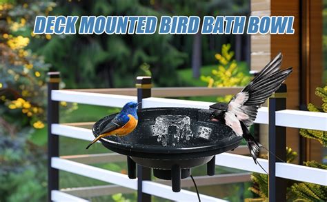 Amazon Bird Bath Deck Mounted Bowl Inches Hummingbird Bath