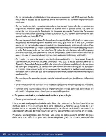 Informe de transición del Gobierno de Guatemala 2019 2020 by Gobierno