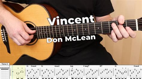 Vincent Don Mclean Fingerstyle Guitar Cover Play Along Tab