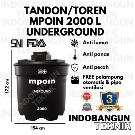 Jual Tandon Toren Tangki Air Mpoin 2000 Liter Underground U Ground