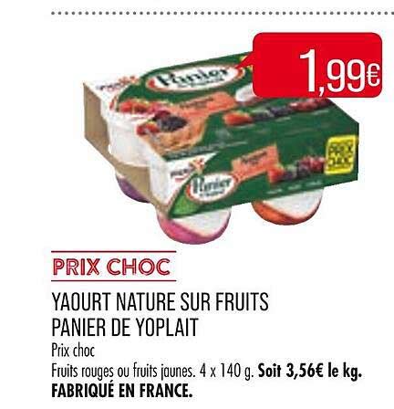 Promo Yaourt Nature Sur Fruits Panier De Yoplait Chez Match Icatalogue Fr