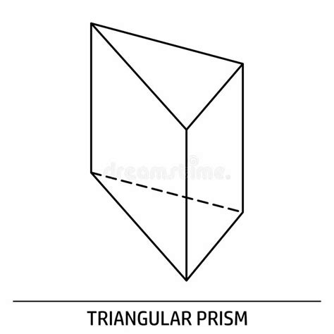 Icono De Esquema De Prisma Triangular Stock de ilustración