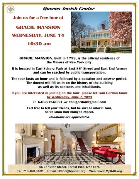 Gracie Mansion Tour - Event - Queens Jewish Center