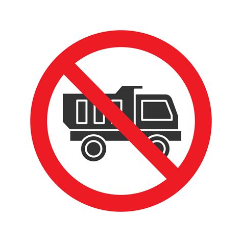 Forbidden Sign With Truck Glyph Icon No Lorry Prohibition Stop