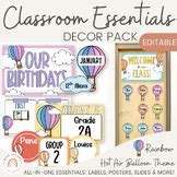 Hot Air Balloon Classroom Decor Bundle Bright Decoration Essentials Pack