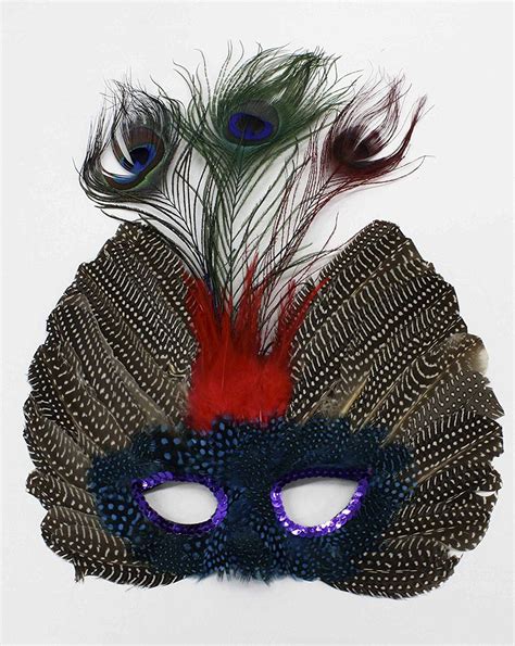 Peacock Feather Masquerade Mask Coxeer Venetian Mask Mardi