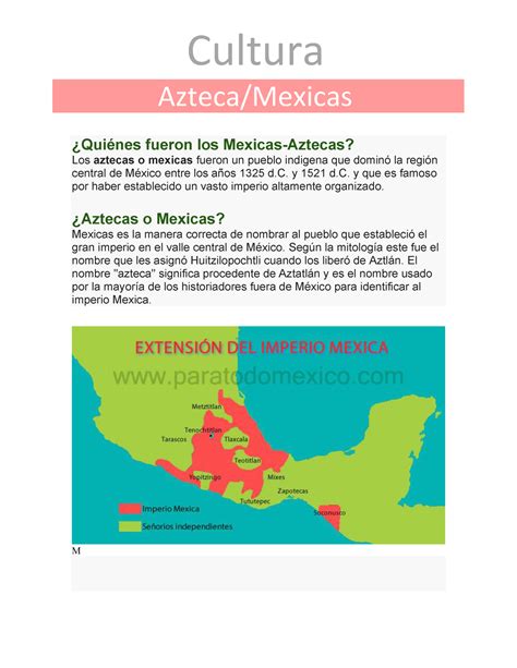 Cultura mexica azteca para universidad Quiénes fueron los Mexicas