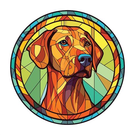 Rhodesian Ridgeback Hund Bunte Aquarell Buntglas Cartoon Kawaii Clipart