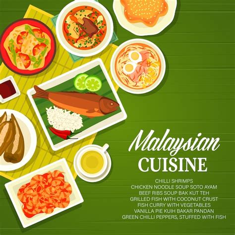 Premium Vector Malaysian Cuisine Restaurant Menu Cover Template