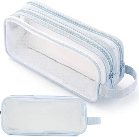 Large Grid Mesh Pencil Case Clear Pencil Case With Compartments