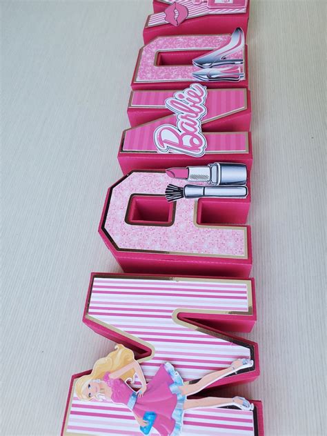 Barbie 3d Letters Barbie Letters Barbie Birthday Party Etsy