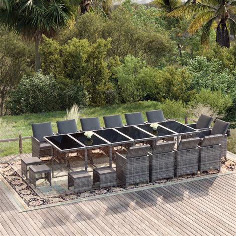 Tlg Garten Essgruppe Mit Kissen Poly Rattan Grau Weddig