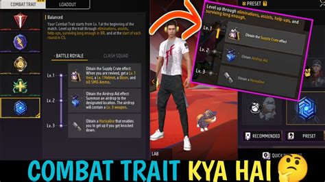 Free Fire Combat Trait Kya Hai How To Use Combat Trait Free Fire