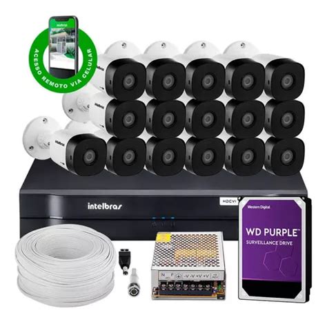 Kit de vigilancia de 16 cámaras infrarrojas DVR Fullhd de 16 canales y