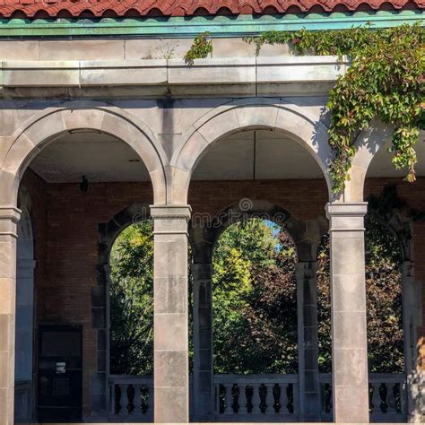 Roman Style Building On Bridge In Ohio Stock Image Image Of