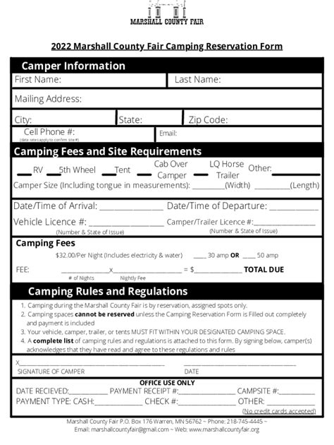 Fillable Online Campers Name Birth Date MM DD YYYY Camper Application