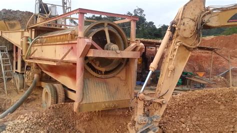 Gold Trommel In Action On Mining Site Youtube