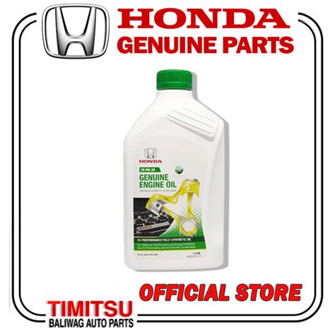 GENUINE HONDA ENGINE OIL SN 0W 20 FULLY SYNTHETIC 1 LITER PART NO