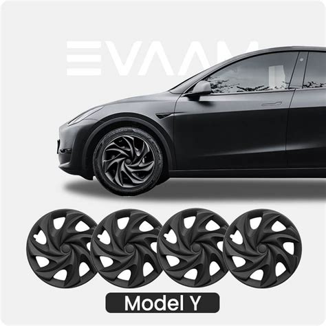 Evaam® Wheel Hubcap For Tesla Model Y Gemini Wheels 2020 2023 4pcs Evaam