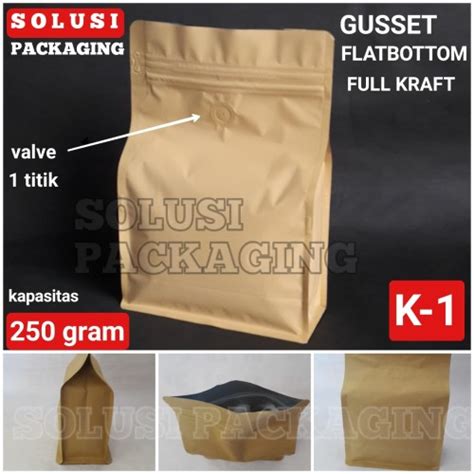 Jual Gusset Flatbottom Gr Kantong Kertas Kopi Kemasan Kopi Coffee