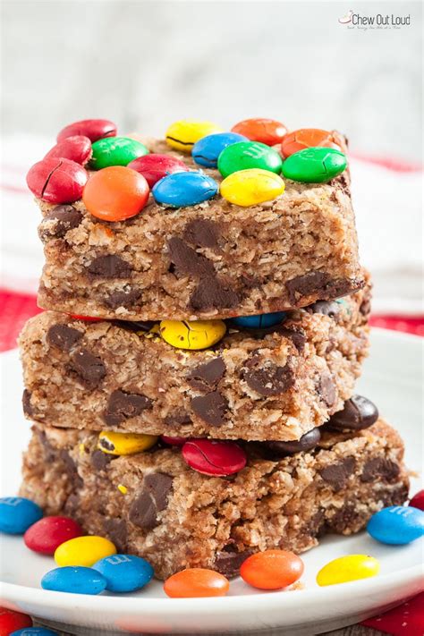 Chewy Monster Cookie Bars One Bowl Chew Out Loud