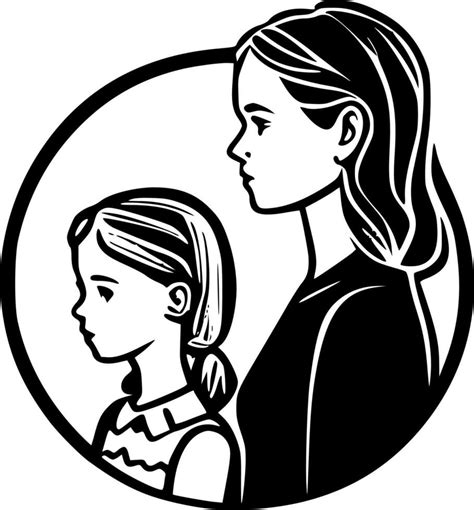 Mother Daughter High Quality Vector Logo Vector Illustration Ideal