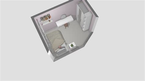 Quarto De Maria Paula De Maria Planta 3D Mooble