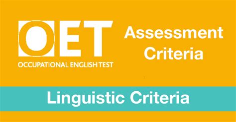 Oet Speaking Linguistic Criteria