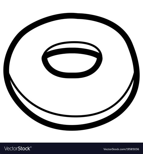 Isolated Bagel Outline Royalty Free Vector Image