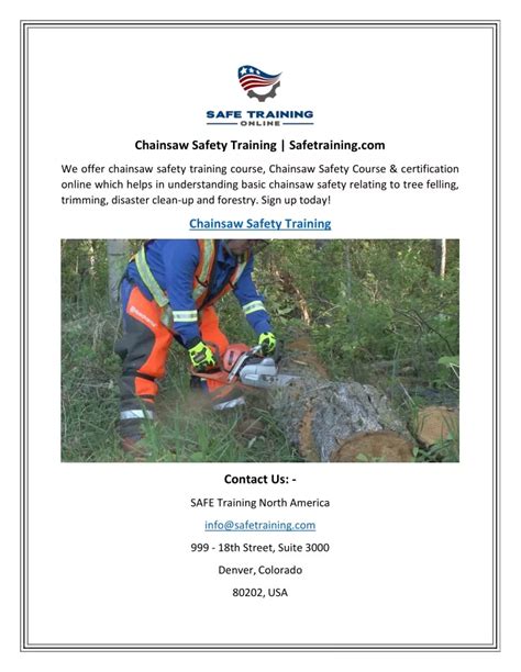 Ppt Chainsaw Safety Training Powerpoint Presentation