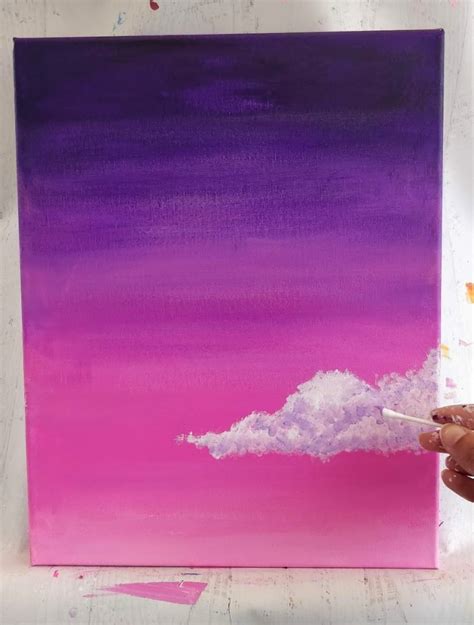 How To Paint Clouds With Acrylic Paint For Beginners Easy