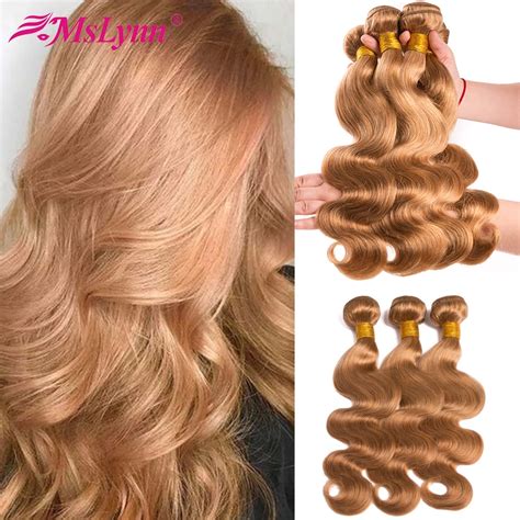 Tissage En Lot Br Silien Remy Body Wave Mslynn Blond Miel