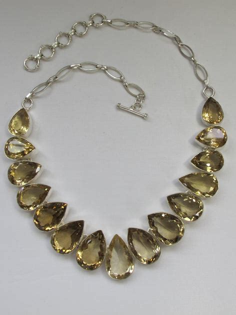 Honey Citrine Quartz Crystal Gemstones Necklace Andrea Jaye Collection