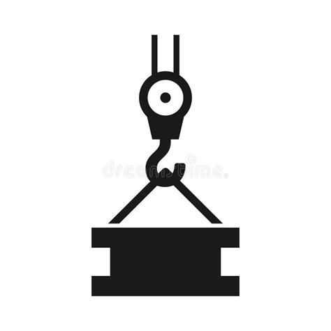 Industrial Crane Hook Icon Vector Illustration Symbol Background White